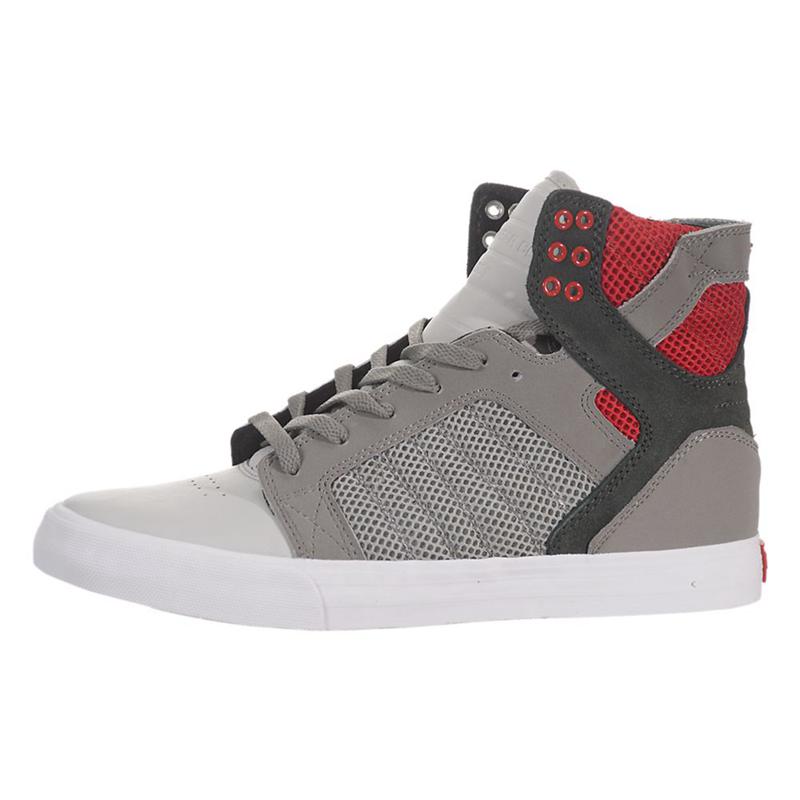 Zapatillas Altas Supra Argentina Hombre - SKYTOP Gris Rojas (STMHK-7519)